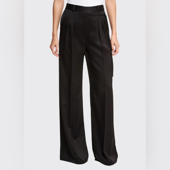 EUC T By Alexander Wang Wool Blend Wide-Leg wrap front side tie pants - Picture 1 of 14